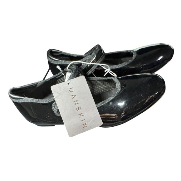 Danskin Girls Tap Dance Shoes Black Patent Leather Size 2 NWT - Picture 6 of 8
